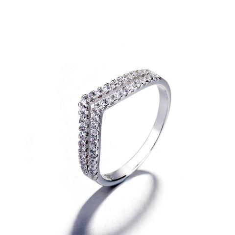 Beautiful Double Wave 925 Silver Ring