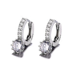 CZ Silver Huggie Earings