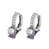 CZ Silver Huggie Earings